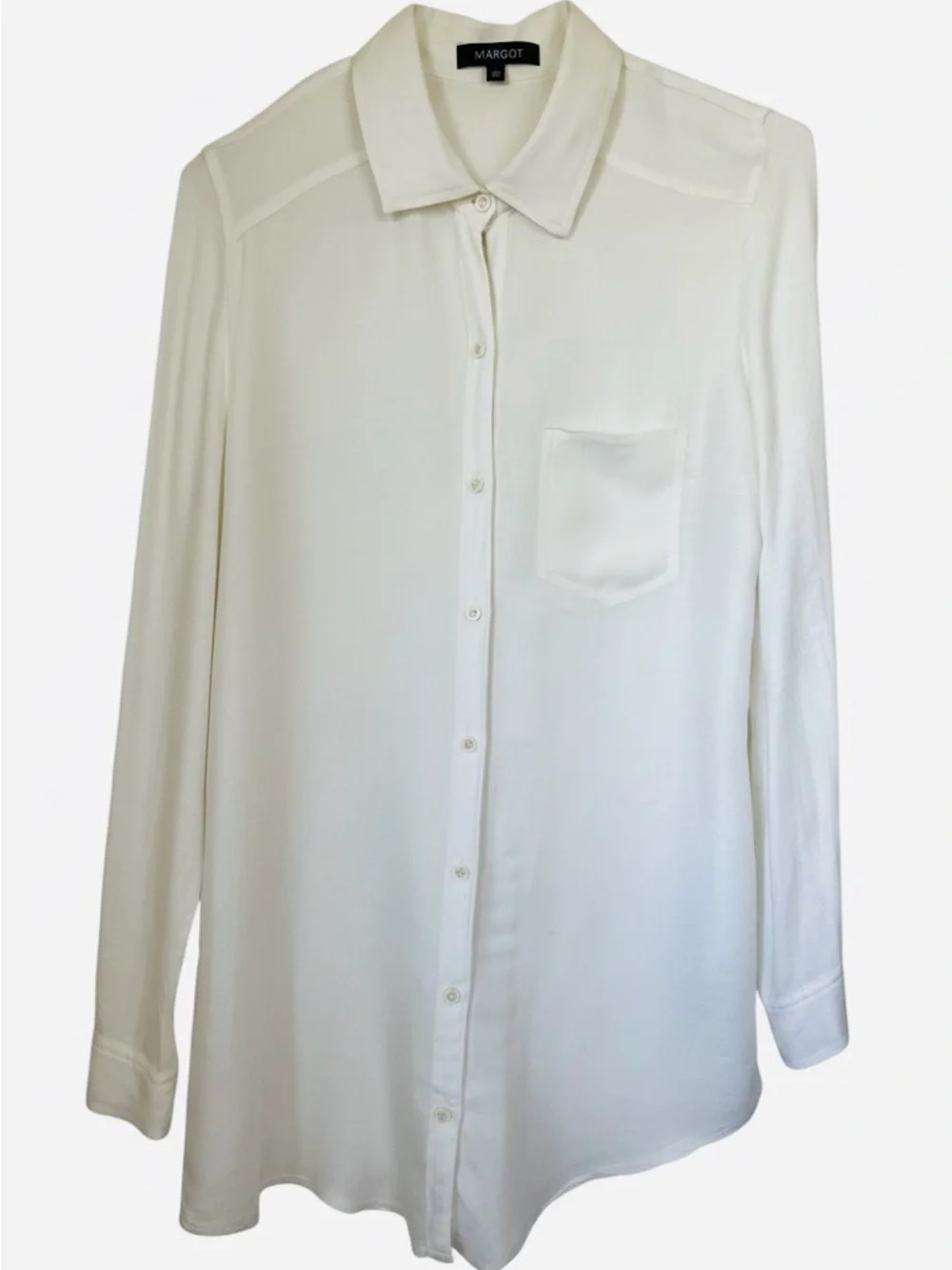 MARGOT Ivory Modal Crewneck Top - Ultra Soft Sustainable Minimalist - Size M - Picture 2 of 5